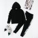 Girl's Black Sweatsuit Set - Pullover Hoodie and Sweatpants 2-Piece Jogger Outfit (Size 110) - Buy Online on GoSupps.com