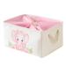 INough Toy Storage Basket Pink Basket, Baby Shower Basket for Girls, Large Gift Box for Baby, Collapsible Storage Bins Elephant Decoration for Kidsroom Nursery Room Play Room (Large, Pink Elephant) Pink Elephant Large