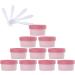 Travel bottlingtravel pots for cream small pots with lids 20 PC 100ml Pink Mask Mixing Bowl Empty 100g Plastic Storage Jars with Inner Liner for Storage Body Hand Face Cream Lotion Gel 5X Spatula (C