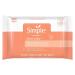 Simple Kind to Skin Instant Glow Facial Cleansing Wipes Face Wipes Makeup Removal Wipes Removes Waterproof Mascara 25 Wipes Count