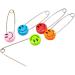 50Pcs Smiling Face Safety Pins with Plastic Head and Stainless Steel Locking Mechanism - 55mm/2.2 Inch Diaper Nappy Pins - Buy Online on GoSupps.com