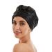 Reversible Satin Hair Bonnet Cap for Women | Double Layer Head Wrap for Long Curly Hair/Braids - Black - Buy Online on GoSupps.com