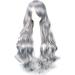 YEESHEDO 32 80cm Long Wavy Curly Hair Cosplay Wig with Bangs - Grey | Heat Resistant Synthetic Wig for Women, Girls | Party Costume Anime Halloween - Buy Online on GoSupps.com