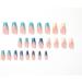 Justotry 24 Pcs Multicolour Fake Nails Medium Rainbow French Press on Nails | Trendy Ballerina Stick on Acrylic Coffin False Nails for Women | Long Rainbow & Square Design with Glue for Nail Art - Buy Online on GoSupps.com