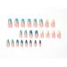 Justotry 24-Piece Rainbow Coffin Press-On Nails | Trendy Ballerina Artificial Nails for Women | Multi-Color French Tips - Buy Online on GoSupps.com