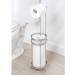mDesign Metal Toilet Paper Holder Stand with Storage - Holds 3 Spare Rolls - Satin Finish - Buy Online on GoSupps.com