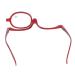 Magnifying Makeup Glasses Rotatable Fashion Eye Makeup Glasses with One Lens for Women (Red) (+2.50)