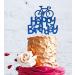 LissieLou Bicycle Style Happy Birthday Cake Topper Decoration in Dark Blue Made in the UK - Buy Online on GoSupps.com