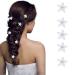 Bartosi Flower Hair Clips Bride Wedding Hair Barrettes Rhinestone Mini Hair Clip Crystal Floral Decorative Hair Barrettes Hair Accessories for Women and Girls (Pack of 5) White
