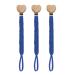 Pack of 3 pacifier chains cotton pacifier strap baby pacifier chains for newborn girls and boys bibs (dark blue)