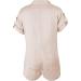 ESCBUKI Button Down Jumpsuit Women Solid Color Romper Dress, Short Sleeve Pantsuit - Khaki Sundress - Buy Online on GoSupps.com