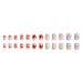 Valentine s Day Press On Nails | Short Square Fake Nails with Red Heart Design - 24Pcs Acrylic Glossy Stick On Nails for Women - Buy Online on GoSupps.com