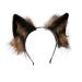 Animal Wolf Ear Headband Cat Ears Cosplay Headband Anime Cosplay Wolf Ears Headband Animal Cosplay Party Costume Accessories for Girls Boys Women Men Black Brown