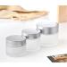 Zeoabsy 6-Pack 5ml Empty Matt Transparent Glass Cream Cans with Silver Lid & Spatulas | Ideal for Gels & Cosmetics | International Shipping - Buy Online on GoSupps.com