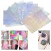 400 Pieces Nail Vinyls Stencil Kit Nail Guide Template&Sticker for Nail Art Tips Decals Total 10 Sheets Mixed 36 Designs