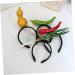 SKISUNO Chili Hair Hoop Headband Hair Accessories for Kids Chili Pepper Hat Chili Design Hair Hoop Fruit Man Elastic 1 count (Pack of 1) Green - Buy Online on GoSupps.com