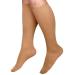 CURAD Knee High Compression Hosiery 20-30 mmHg Tan Size C (L) Ideal for Varicose Veins & Edema Relief