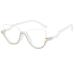 Half frame cat eye glasses women men glasses spring hinge fashion fashion oversized cat eye reading glasses (color: b size: 3.0x) 3.0x B