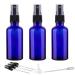 Hydior 2oz Small Fine Mist Spray Bottles For Essential Oils Blue Glass Spray Bottle 3 Pack