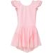 MdnMd Toddler Ballet Leotard for Girls Dance Flutter Sleeve Skirt Ballerina Ballet Dress Outfit T1 - Ballet Pink 2-4T
