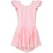 MdnMd Toddler Ballet Leotard for Girls Dance Flutter Sleeve Skirt Ballerina Ballet Dress Outfit T1 - Ballet Pink 2-4T