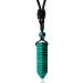 XIANNVXI Healing Crystal Necklace for Men Women Crystal Pendant Hexagonal Point Pendant Necklace Natural Gemstone Adjustable Rope Reiki Jewellery Necklace M - Malachite