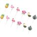 DIKACA Kids' Party Supplies 24 Pcs Decor Cake Toppers Flamingo Picks Cake Picks Ingredients Plug in Pineapple Kids Party Supplies As Shown 24 pcs - Buy Online on GoSupps.com