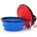 Slson 2-Piece Foldable Travel Dog Bowl Set - 350ml Blue & Red Pet Water & Feed Bowls with Carabiners for Dogs & Cats - Buy Online on GoSupps.com