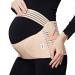 ZiaWorld Care Maternity Pregnancy Support Belt Waist Brace-Back Abdomen Strap Belly Band Post-Partum Women Belly Belt Breathable Comfortable Relieve Bump Support Band (Beige L) L Beige