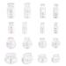PandaHall 160pcs Clear Spring Fastener 8 Styles Plastic Spring Cord Locks Toggle Stopper Slider Buttons for Drawstring Shoelaces Clothing Backpack Bags Fastening
