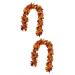 Zerodeko 2 Pcs Simulated Maple Leaf Rattan Pine Cones Hanging Vine Silk Flower