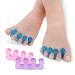 Bonvie.shop 1 Pair Silicone Toe Separators for Pedicure Toe Correction Hallux Valgus Splint Ball Protection Purple