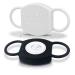 Airtag dog collar keeper 2 pieces Air day cat GPS shell anti-wing pet tracker collar compatible with Apple Item Finder silicone itag locator protective cover dishes backpack belt loop black/white