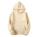 Comfortable Hooded Sweatshirts for Men Winter: Fleece Lined Pullovers Tops Hoodie Running Activewear Beige Large