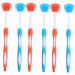 Gatuida 6 pcs tongue cleaning brush tongue scraper nanoplastic metal tongue brush orange blue x3pcs 19.5x3x0.6cmx3pcs