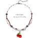 Beaded Cherry Choker Necklace for Women Teen Girls Bohemia Crystsal Bead Choker Sweet Clavicle Chain Jewelry Gift Women Cherry Pendant Necklace Delicate Lightweight and Comfortable Necklace - Buy Online on GoSupps.com