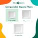 ECO SOUL Pearl White 6 Inch Square 100-Pack Paper Plates (PFAS free) | 100% Compostable Disposable Bagasse I Heavy-Duty Eco-Friendly Dinner Plates I Biodegradable Sugarcane Eco Plates | Microwavable 1 6 inch Square Plates - Buy Online on GoSupps.com