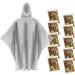 Rain Ponchos for Adults, (10 Pack) with Hood Emergency Rain Ponchos Family Pack,Fit Men and Women, Perfect for Disneyland,Clear