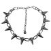 Caiguoer Punk Necklace Gold/Silver/Black Exaggerated Rivet Necklace Choker Accessories for Women and Girls (C)