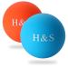 H&S fascia ball for the massage therapy - 2 balls set hard & small - lacrosse ball ball against muscle knot & tension on hand & foot - fascia ball physio ball small - small ball massage