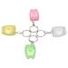 Dental floss cleaner keychain tooth shape box dental floss oral hygiene for outdoor use