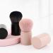 Retractable Kabuki Foundation Brush Set - Black + Pink 2Pcs | For Mineral Powder, Contouring, Cream | Travel Face Blush Brush - Buy Online on GoSupps.com