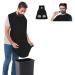 Bard apron for men with suction cup apron for shaving and trimming facial hair non -stick -coated beard layer white black