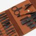 16-Piece Stainless Steel Manicure and Pedicure Kit in Brown Leather Case - Professional Nail Care Tools for Men - Buy Online on GoSupps.com