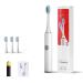 Electric Toothbrush Soft Bristle Waterproof Whitening Automatic Toothbrush for Adults Children (White (Battery))