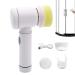 MONEY MONEY Cordless Scrubbers for Cleaning - Electric Cleaning Brush with 2 Replaceable Brush Heads Power Shower Scrubber Bathroom Scrubber for Kitchen Bathroom Tile Floor
