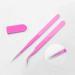 Pack of 2 Pink Stainless Steel Pointed Tweezers - Curved & Straight for Eyebrows Eyelashes & Decorative Nails - Buy Online on GoSupps.com