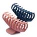 Big Hair Claw Clips, Trendy Matte Plastic Large Hair Clips for Women, Cute Acrylic Long Banana Jaw Clips for Thick Hair, Girls Hair Styling Accessories with Hair Ties (Pink, Navy Blue) Hair Claws