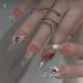 Temperament manicure finger tip streamer pure handmade ice through nude bow wearing a sweet atmosphere manicure(XS) - Buy Online on GoSupps.com