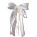hgnxa Delicate Veil Hair Clip with Bowknot Beaded Add a touch of Sophistication to Your Hairstyle with Delicate Hair Clip